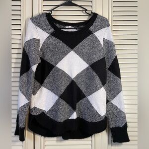 Maurices Black and White Checkered Sweater